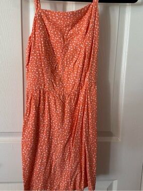 Old Navy Coral Floral Midi Dress